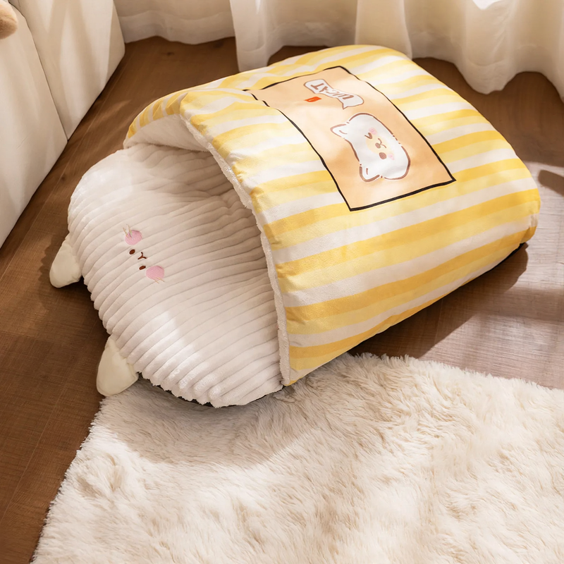 Katzenschlafsack mit Bärenmotiv, wärmend