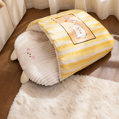 Katzenschlafsack mit Bärenmotiv, wärmend