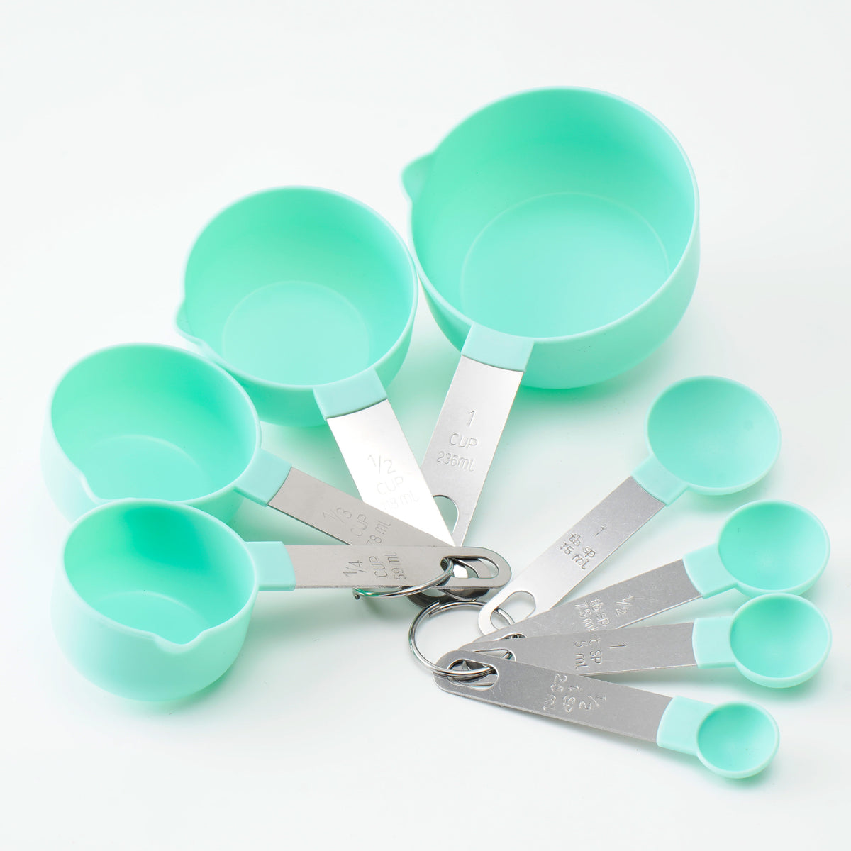 Edelstahl-Messlöffel und Messbecher-Set, 6-teilig
