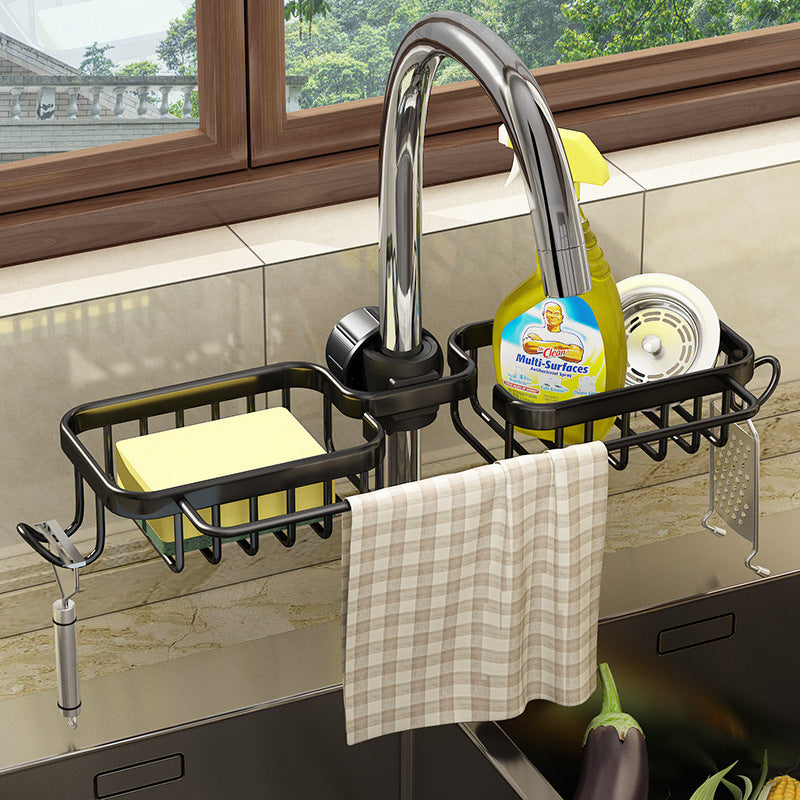 Wandregal für Spülbecken, Aluminium, verschiebbar
