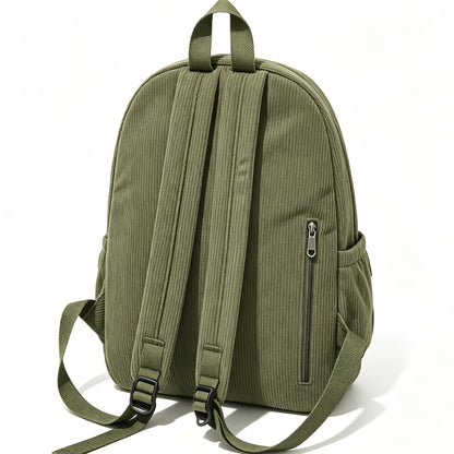Rucksack aus Cord groß – 40×29 cm, Baumwollgewebe, ergonomisch, für Schule, Uni & Freizeit
