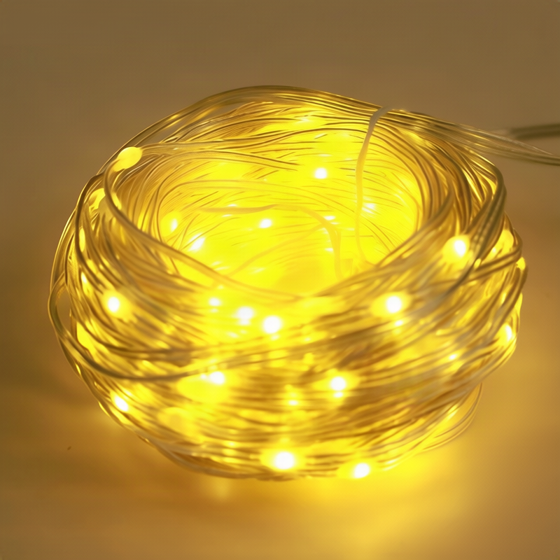 LED-Lichterkette, 10 m, 100 Lichter, USB/Batterie