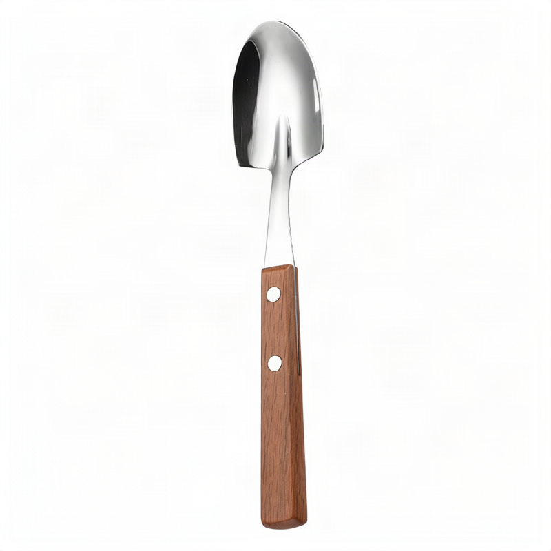 Besteckset 12-teilig, Edelstahl mit Holzgriff