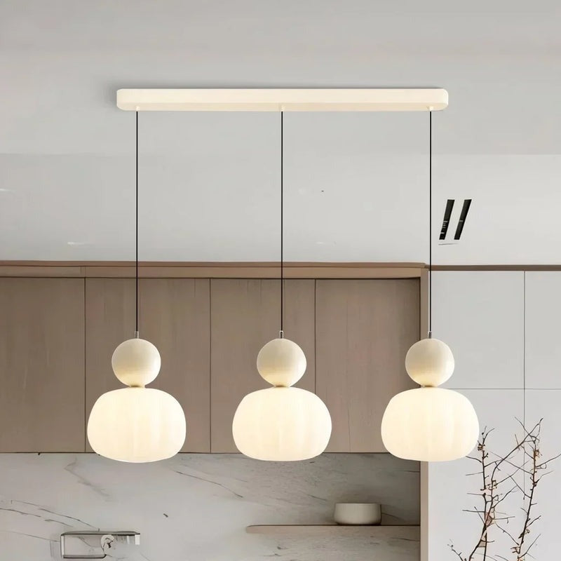 Brehn | Art Deco Pendelleuchte in Creme-Schattierung – Stil und Eleganz