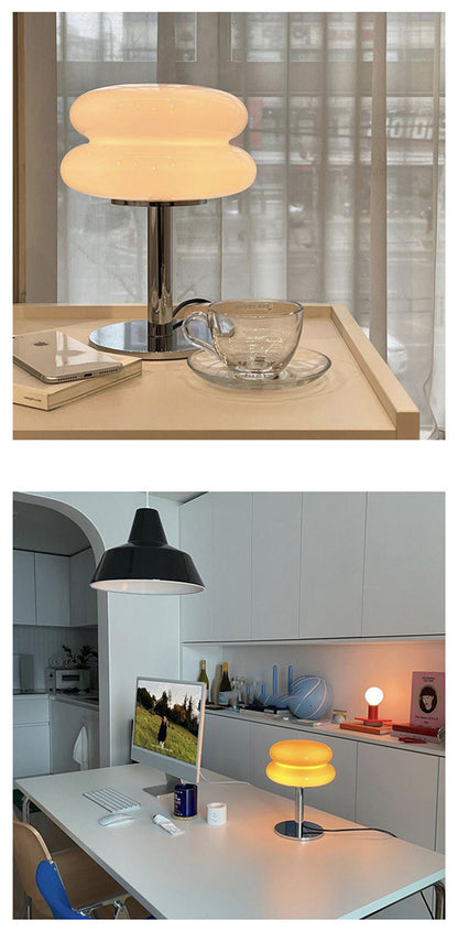 Brehn | DESIGNER GLAS TISCHLAMPE - AMBIENTE LED LAMPE FÜR SCHLAFZIMMER UND ARBEITSZIMMER