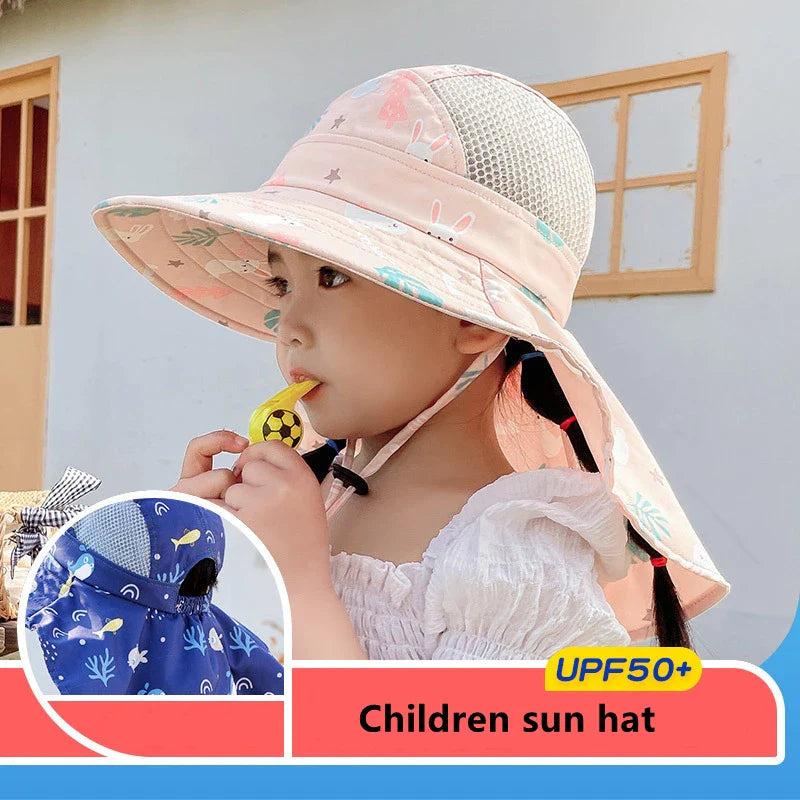 Brehn | Kinder Sonnenhut mit UPF 50+ - Verstellbare Kinnbänder und Breite Krempe