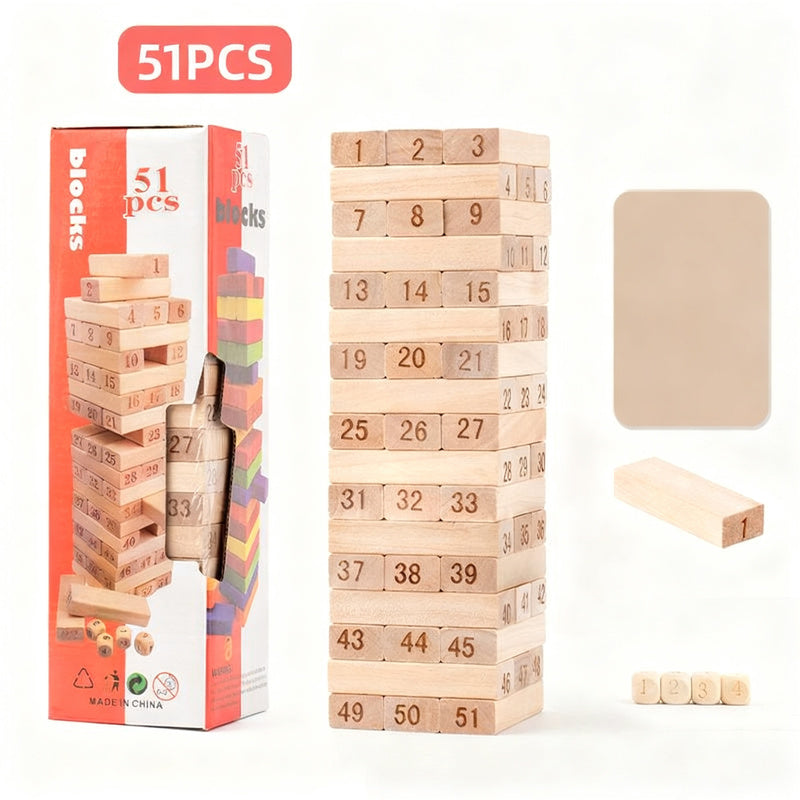 Holz-Stapelspiel, 48–51 Teile
