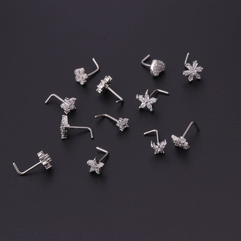 Titan-Piercingstab, flache Basis, Innengewinde