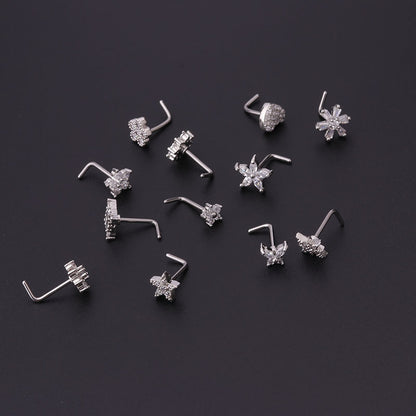 Titan-Piercingstab, flache Basis, Innengewinde