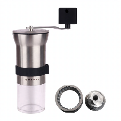Handkurbel-Kaffeemühle mit Keramik- oder Stahlmahlwerk