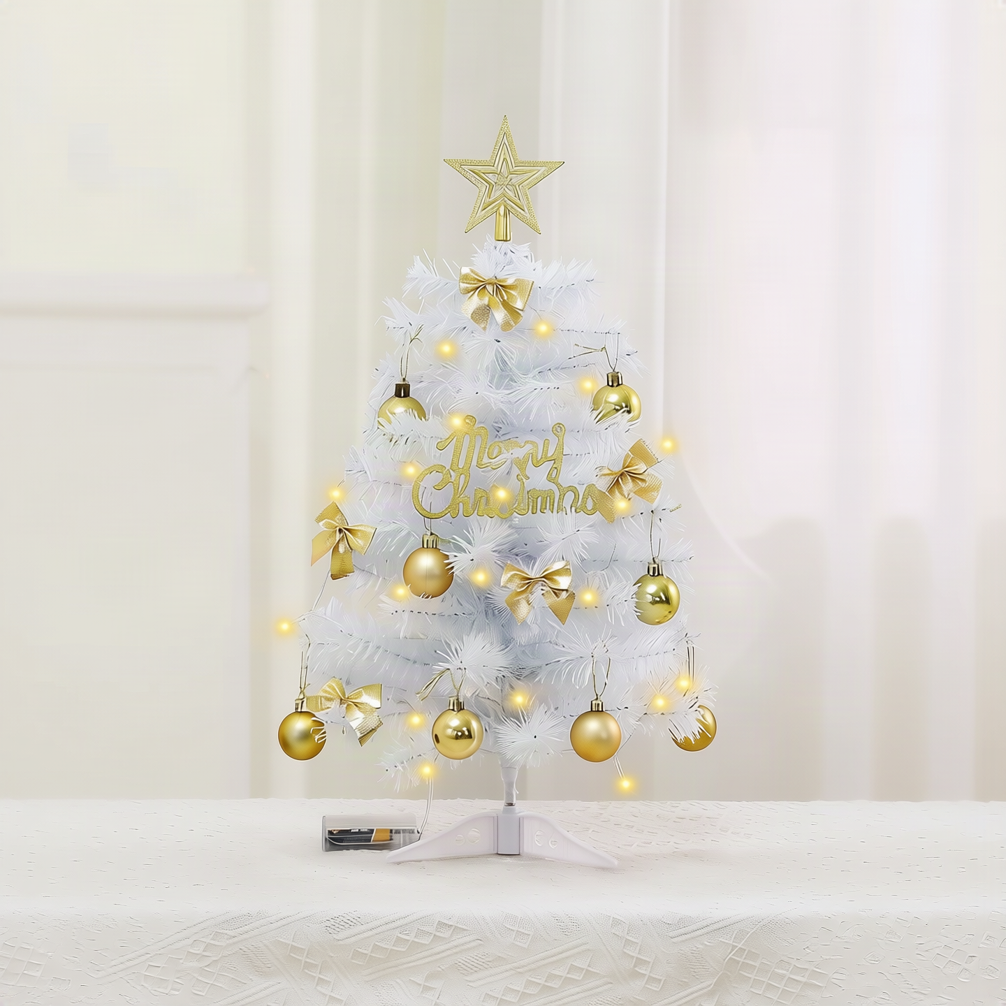 Künstlicher Weihnachtsbaum 130 cm inkl. Lichterkette