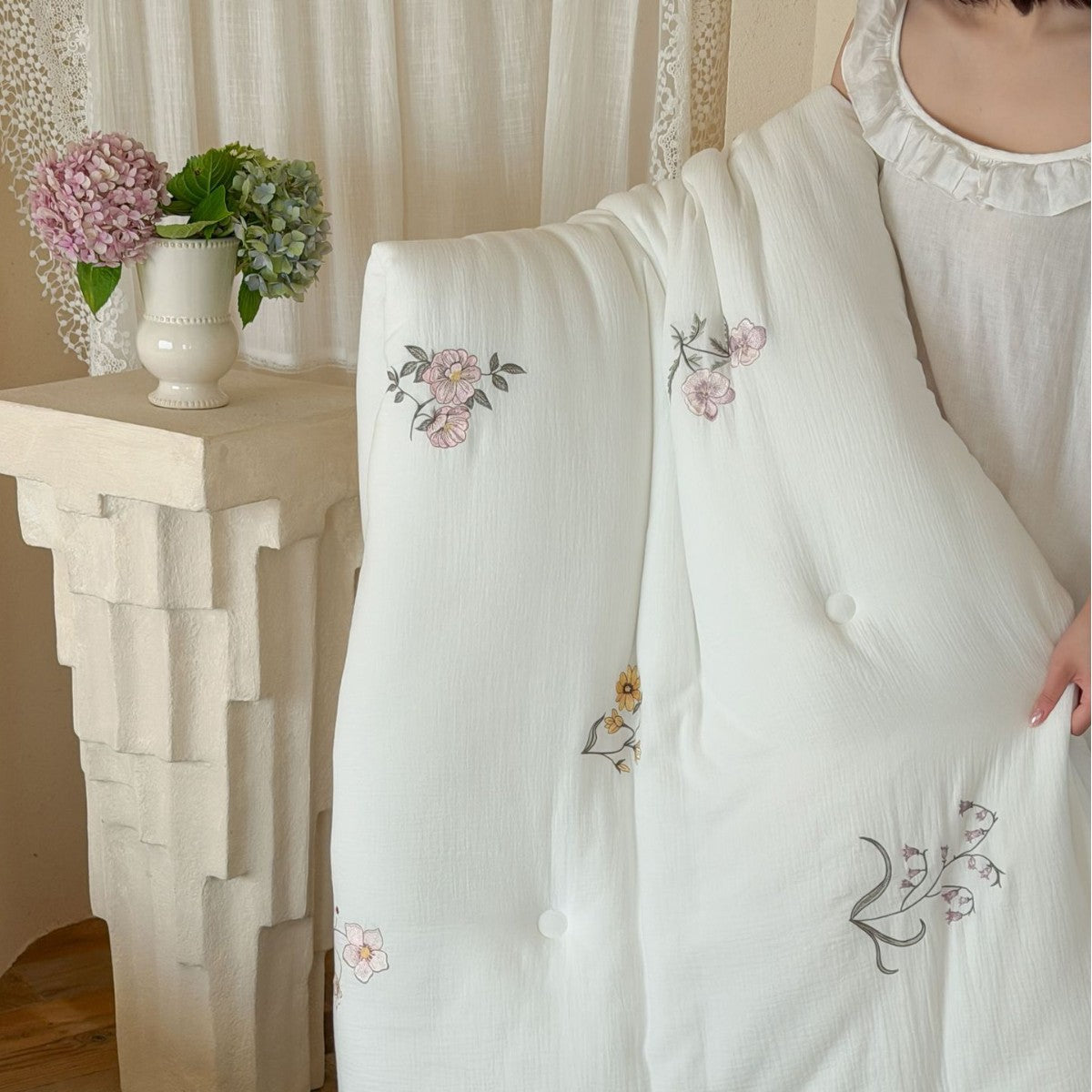 Baumwoll-Steppbett mit Sojafaser, Frühling bis Winter