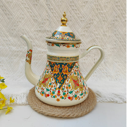 Emaillierte Kaffeekanne mit Schwanenhals, 1,2–1,5 L