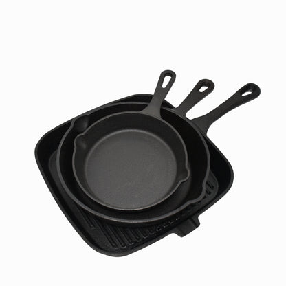 Gusseisen-Bratpfannen-Set, 5-teilig