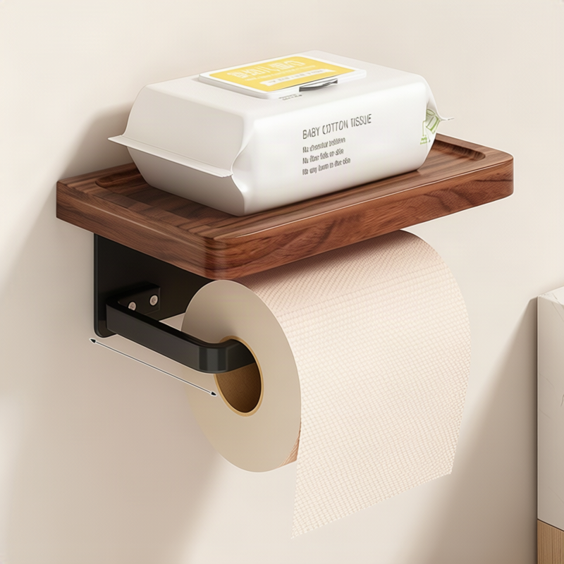 Wandhalter für Toilettenpapier, Walnussholz-Design