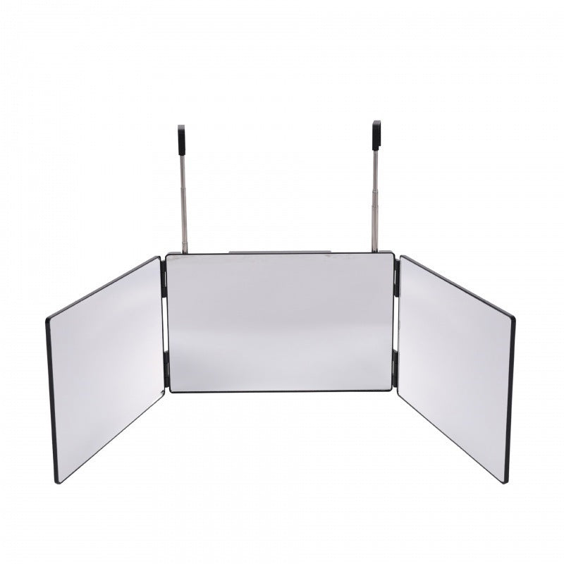 Dreiteiliger Klappspiegel mit Haken, optional mit LED