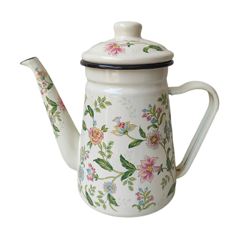 Emaillierte Handbrühkanne aus Stahlblech, 1,2 L