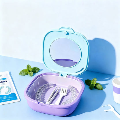 Tragbare Aufbewahrungsbox für Zahnspangen und Retainer
