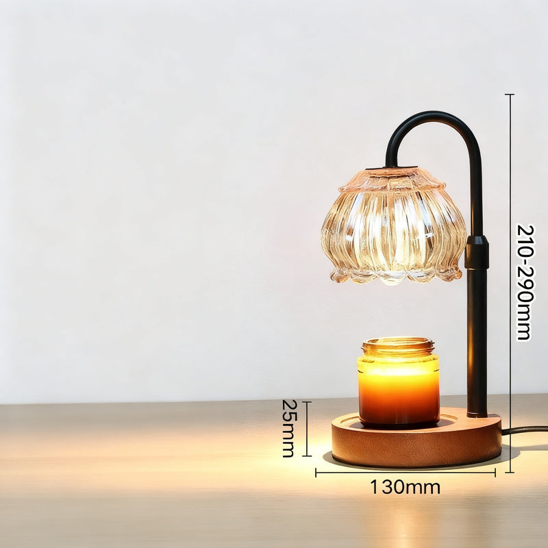 Wachsschmelz-Lampe mit Holzsockel