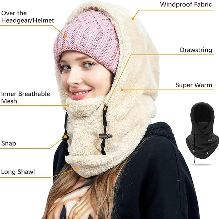 Ski-Maske mit Sherpa-Kapuze | Brehn