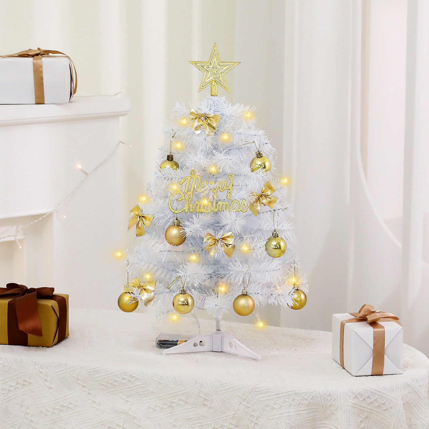 Künstlicher Weihnachtsbaum 130 cm inkl. Lichterkette