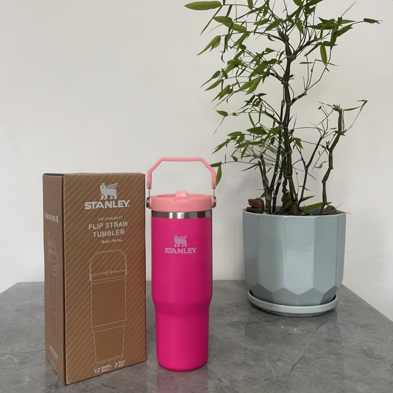 Isolierbecher 870 ml mit Strohhalm und Deckel