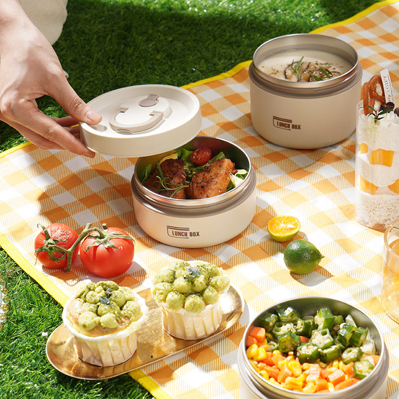 Isolierte Lunchbox aus 316er Edelstahl, rund