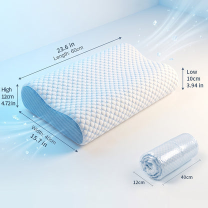 Nackenstützkissen aus Memory-Foam mit Eiskristall-Bezug