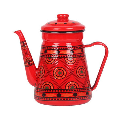 Emaillierte Kaffeekanne mit Schwanenhals, 1,2–1,5 L