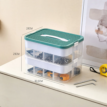 Organizer-Box mit Fächern, Edelstahl, Modell yz-3271-2