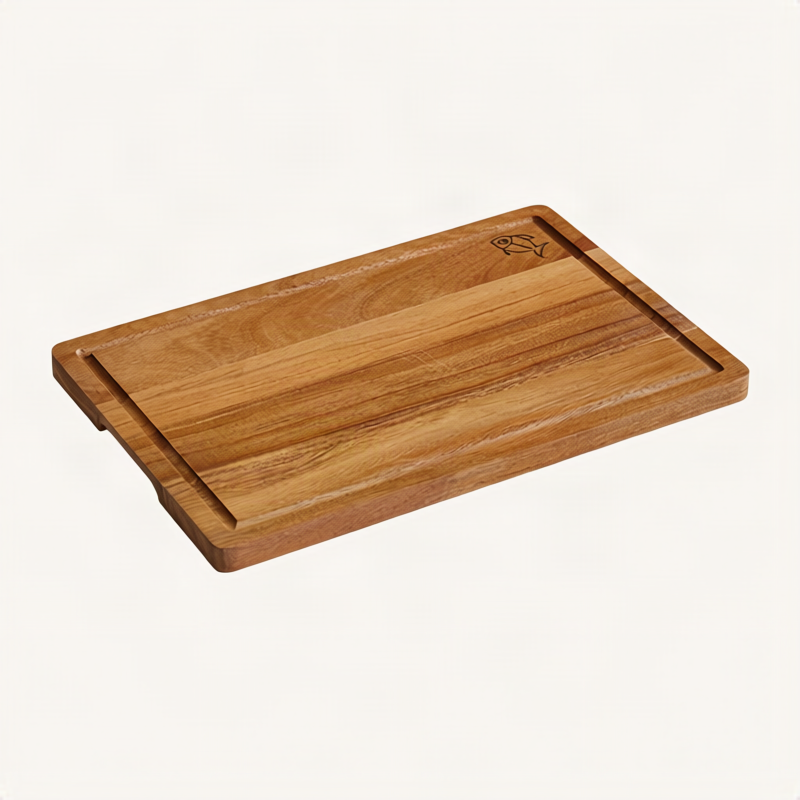Holz-Schneidebrett, quadratisch, tragbar