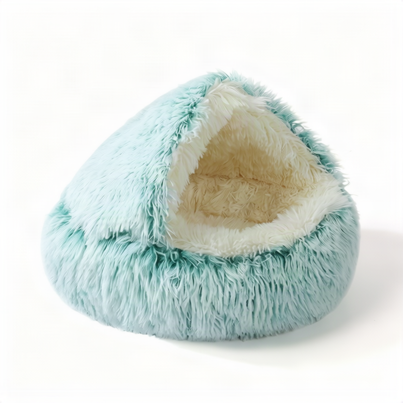 Flauschiges Katzenbett, rund, wärmend