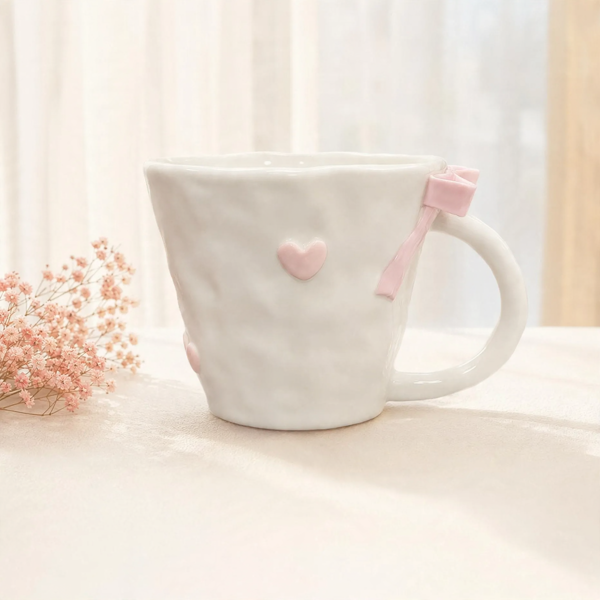 Keramik-Kaffeetasse mit Schleife, 350 ml