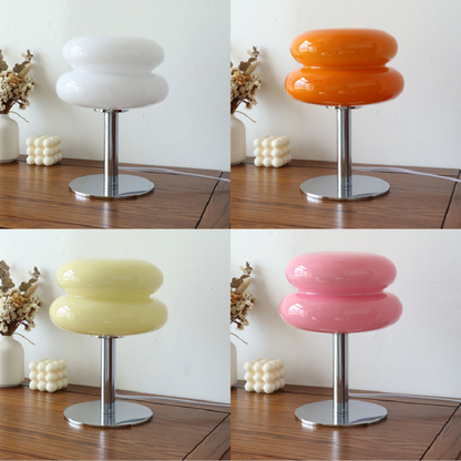 Brehn | DESIGNER GLAS TISCHLAMPE - AMBIENTE LED LAMPE FÜR SCHLAFZIMMER UND ARBEITSZIMMER