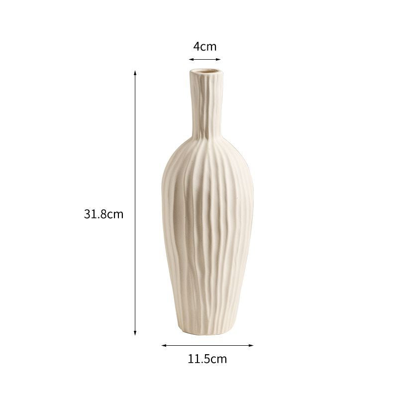 Keramikblumenvase, Landhausstil, Webstruktur
