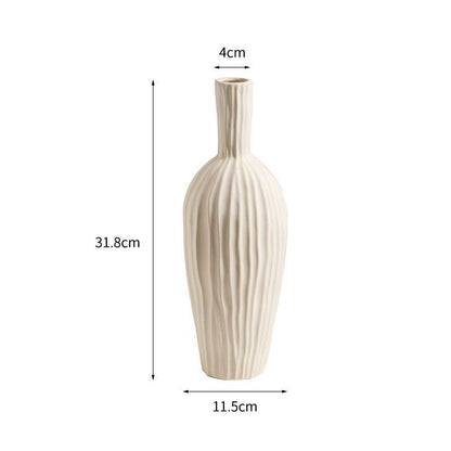 Keramikblumenvase, Landhausstil, Webstruktur