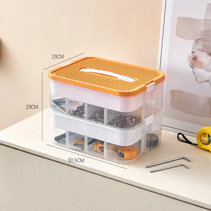 Organizer-Box mit Fächern, Edelstahl, Modell yz-3271-2