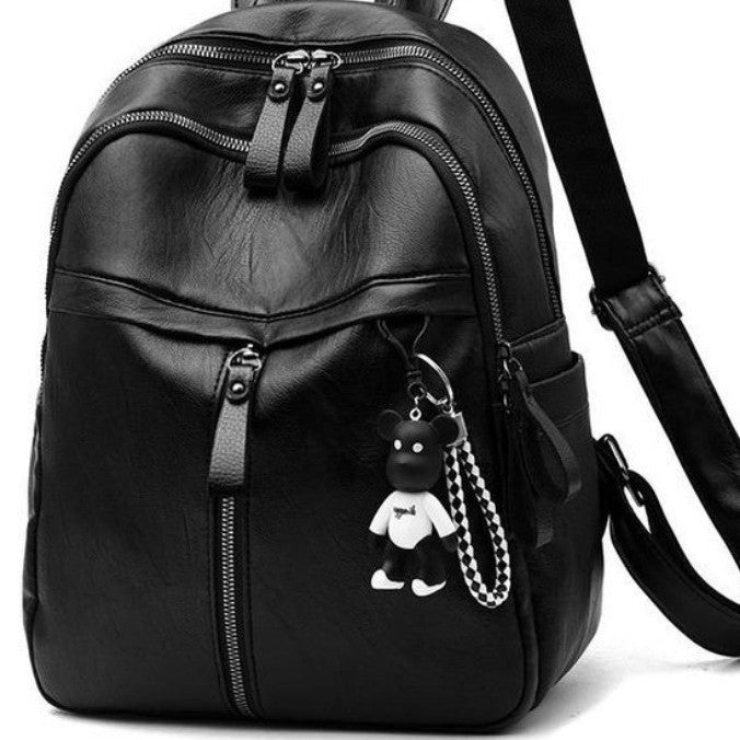 Doppelschulter-Rucksack mit weichem Kunstleder-Look