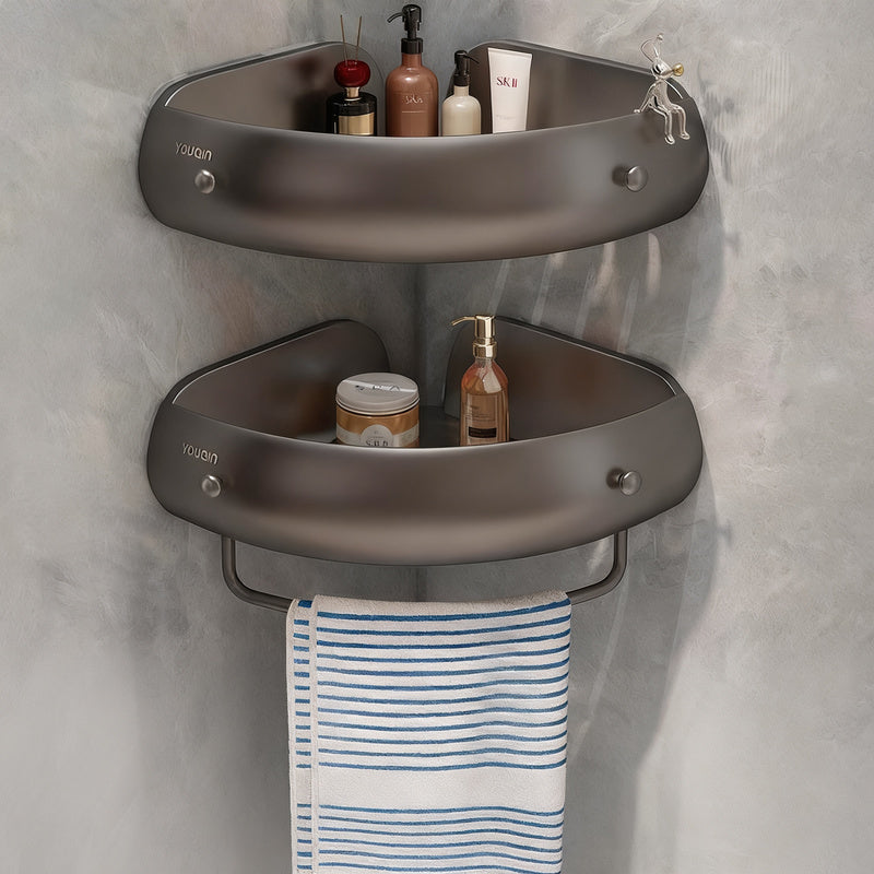 Eckregal für Badezimmer, Aluminium, ohne Bohren
