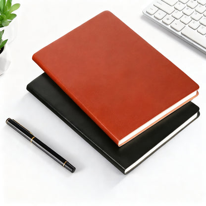 A5-Notizbuch, Echtleder, 100g Papier