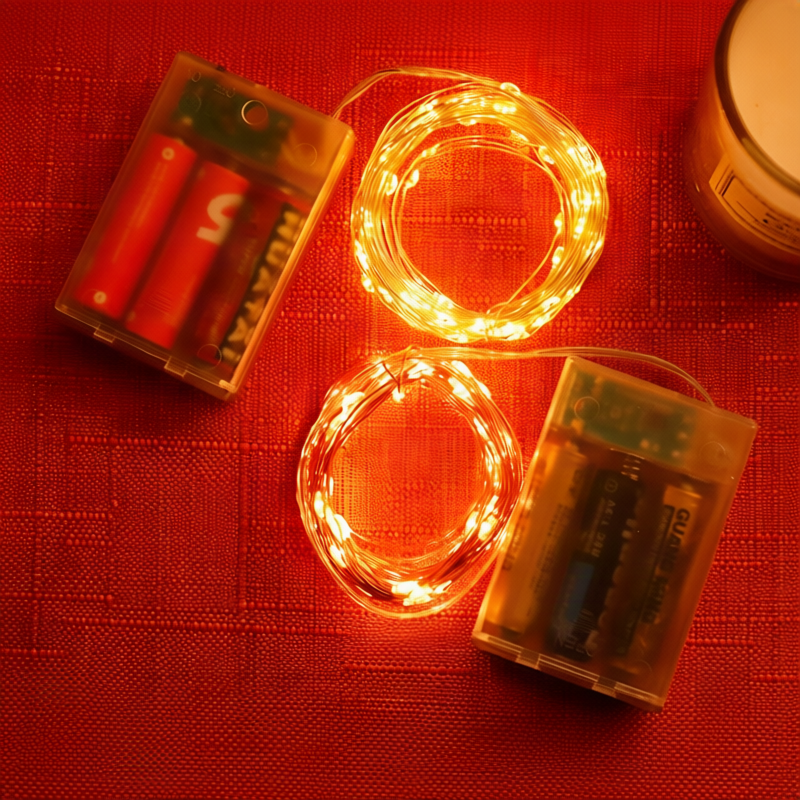 LED-Lichterkette, 10 m, 100 Lichter, USB/Batterie