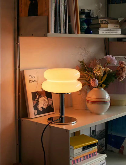 Brehn | DESIGNER GLAS TISCHLAMPE - AMBIENTE LED LAMPE FÜR SCHLAFZIMMER UND ARBEITSZIMMER