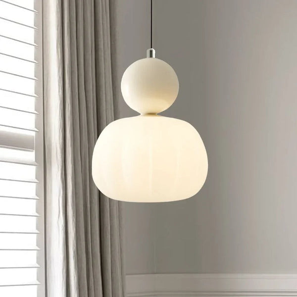 Brehn | Art Deco Pendelleuchte in Creme-Schattierung – Stil und Eleganz