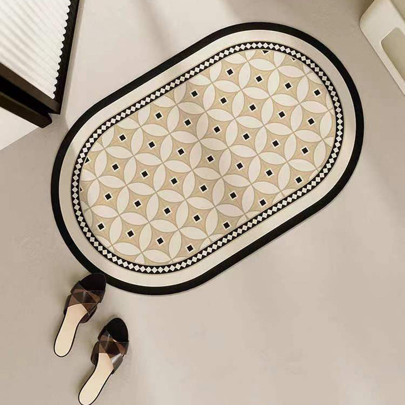 Badezimmermatte aus Technofaser, oval