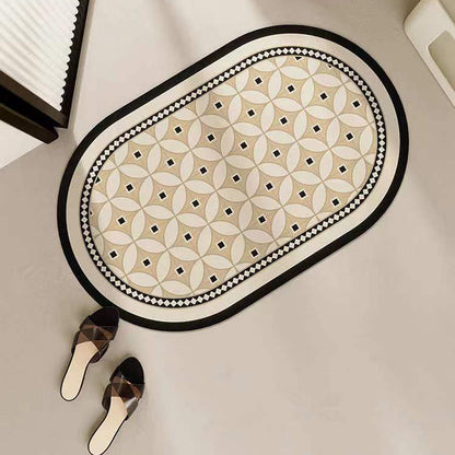 Badezimmermatte aus Technofaser, oval