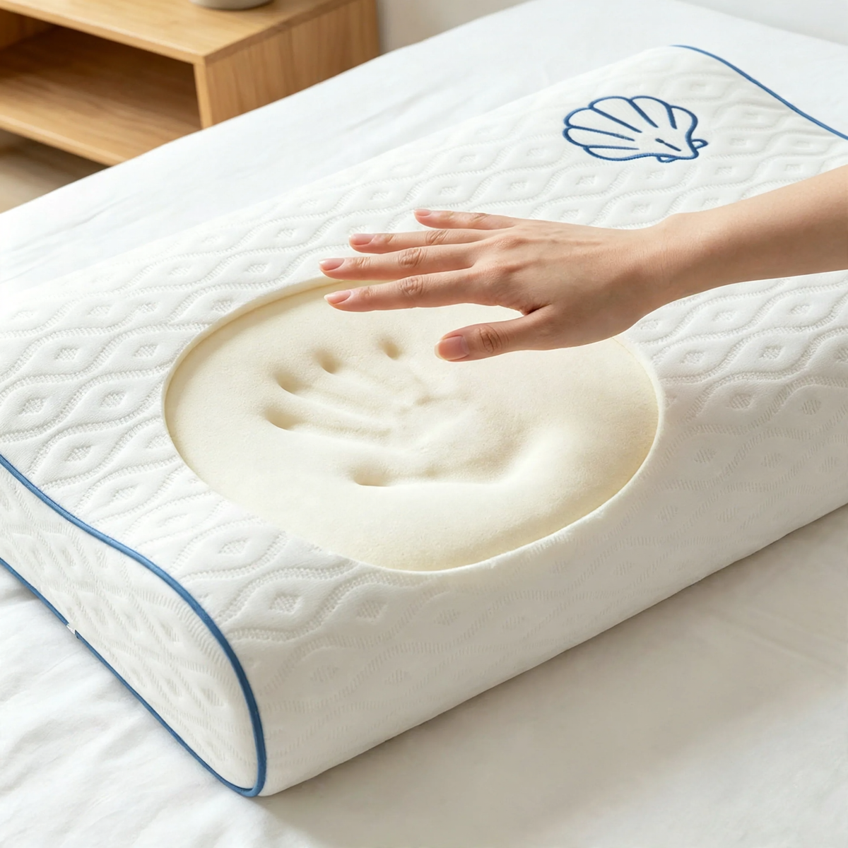 Nackenstützkissen aus Memory-Foam, Wellenschliff