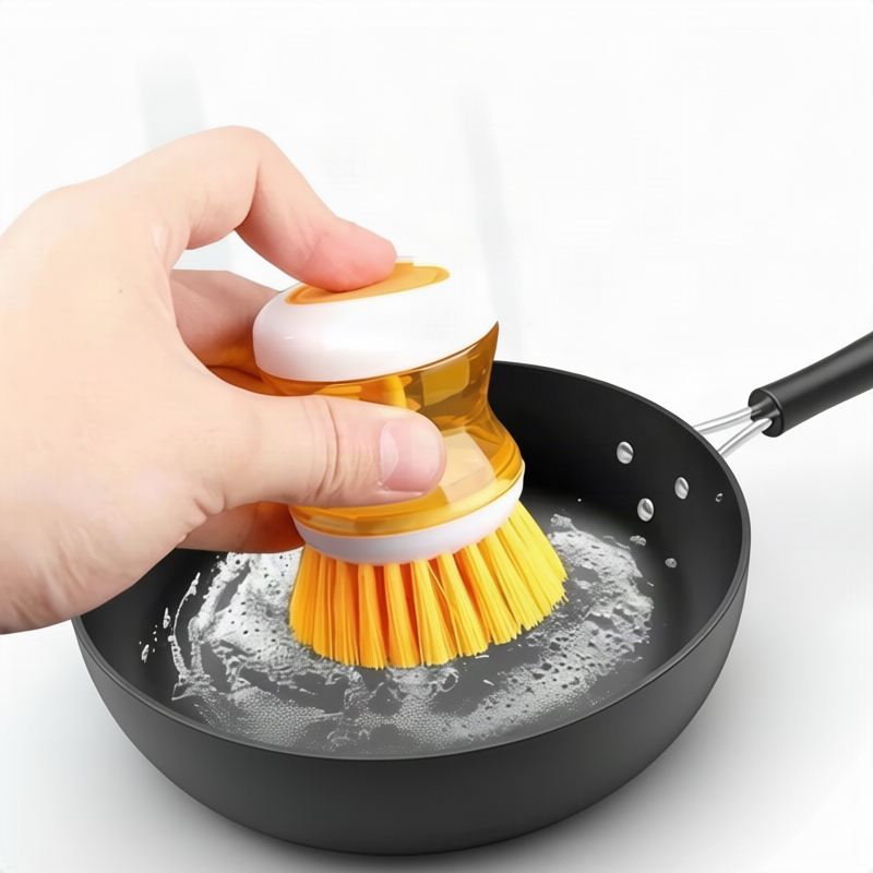 Spülbürste mit Seifenspender zum Drücken