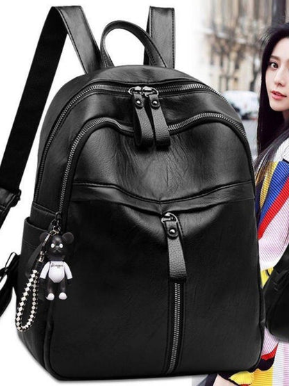 Doppelschulter-Rucksack mit weichem Kunstleder-Look