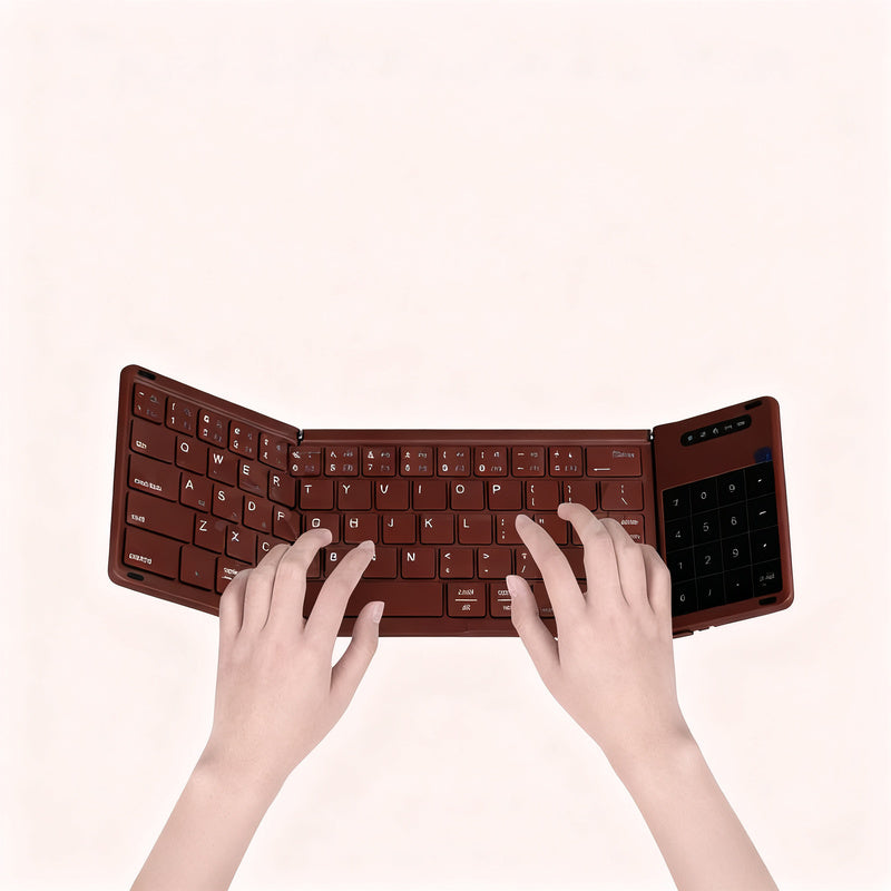 Bluetooth-Tastatur dreiteilig faltbar, 181 × 107 mm