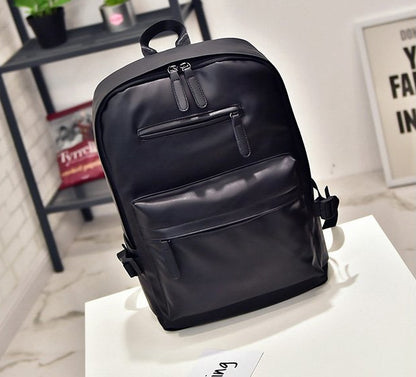Herren-Rucksack, PU-Leder, kompakt, für Laptop bis 14 Zoll